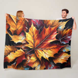 Hart Pastel Zeichnend Blätter für Herbst-Maple Fleecedecke