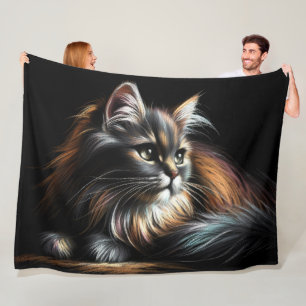 Hart Pastel Zeichnend Katze Fleecedecke