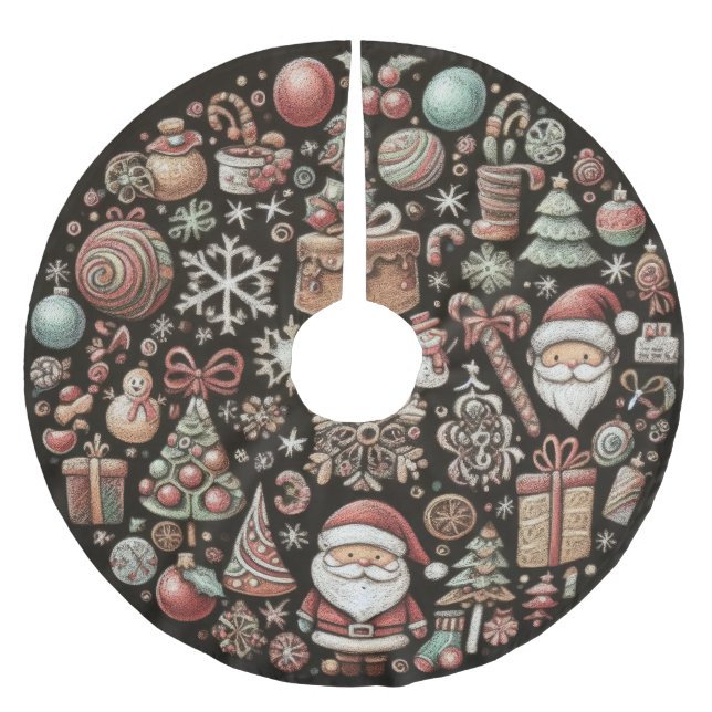 Hart Pastete Zeichnend Weihnachtsmotive Polyester Weihnachtsbaumdecke (Vorderseite)
