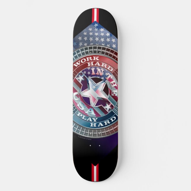 harte Arbeit auf dem US-Skateboard Skateboard (Vorderseite)