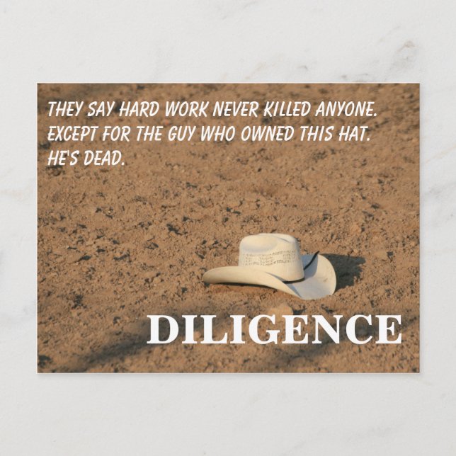 Harte Arbeit bringt dich nicht um (verspreche ich) Postkarte (Vorderseite)