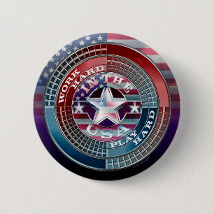 harte Arbeit in den USA Button