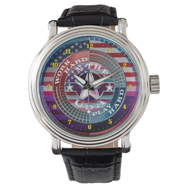 harte Arbeit in den USA eWatch Armbanduhr (Vorderseite)