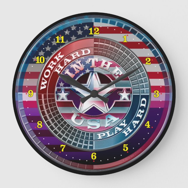 harte Arbeit in der US-Uhr Große Wanduhr (Vorderseite)