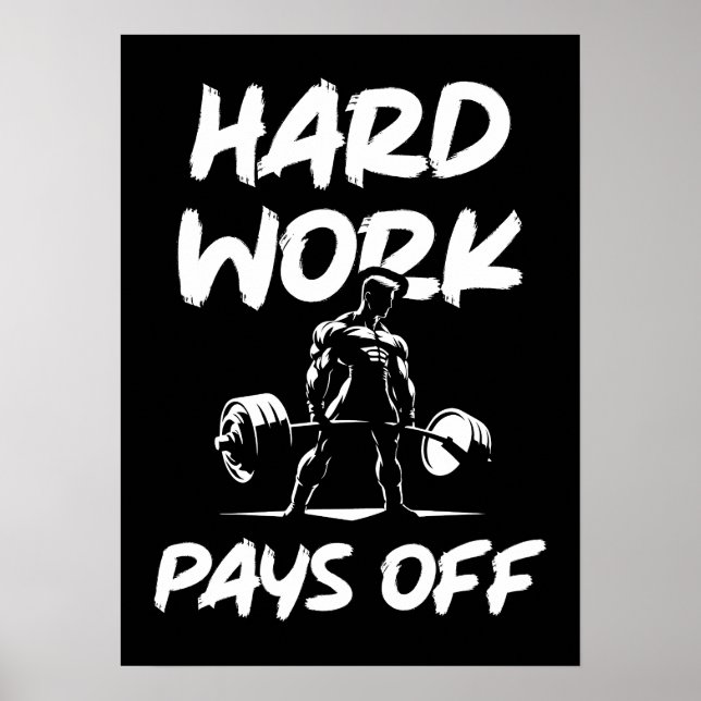 Harte Arbeit leistet Gym Workout Fitness Motivatio Poster (Vorne)