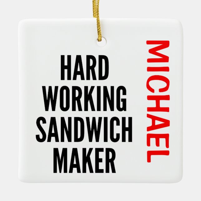 harte Arbeit macht CUSTOM Keramikornament (Vorderseite)