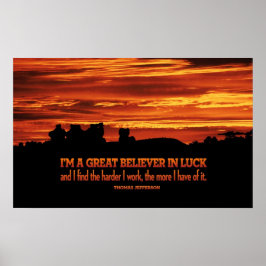 Harte Arbeit und Glücksspielplakat Poster