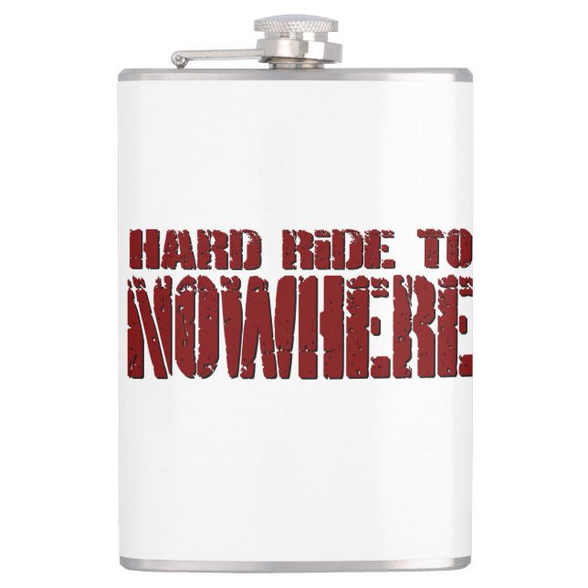 Harte Fahrt zur Nirgendwo-Flasche Flachmann (Vorderseite)