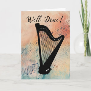 Harte Musik Herzlichen Glückwunsch Watercolor Karte