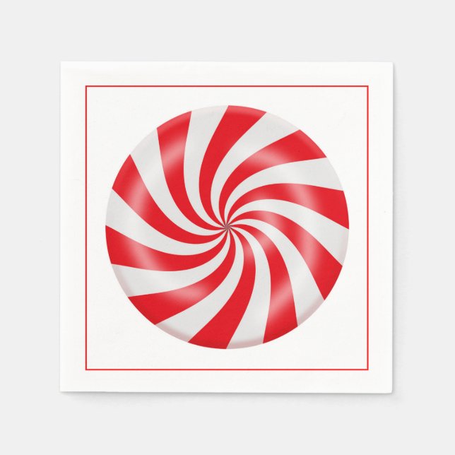 Harte Peppermint Candy Design Paper Napkin Serviette (Vorderseite)