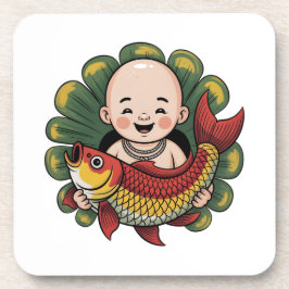 Harte Plastikuntersetzer | Niedlicher Junge mit Lu Getränkeuntersetzer