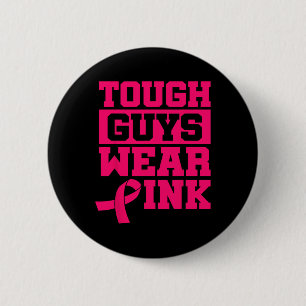 Harte Typ tragen rosa Brustkrebs Bewusstsein Männe Button