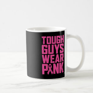 Harte Typ tragen rosa Brustkrebs Bewusstsein Männe Kaffeetasse