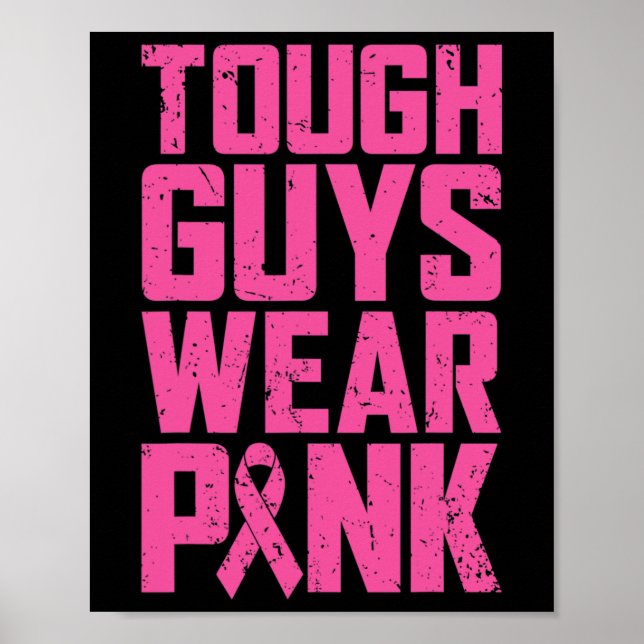 Harte Typ tragen rosa Brustkrebs Bewusstsein Männe Poster (Vorne)