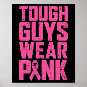 Harte Typ tragen rosa Brustkrebs Bewusstsein Männe Poster