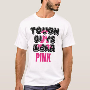 Harte Typ tragen rosa Brustkrebs-Bewusstseinsmonat T-Shirt