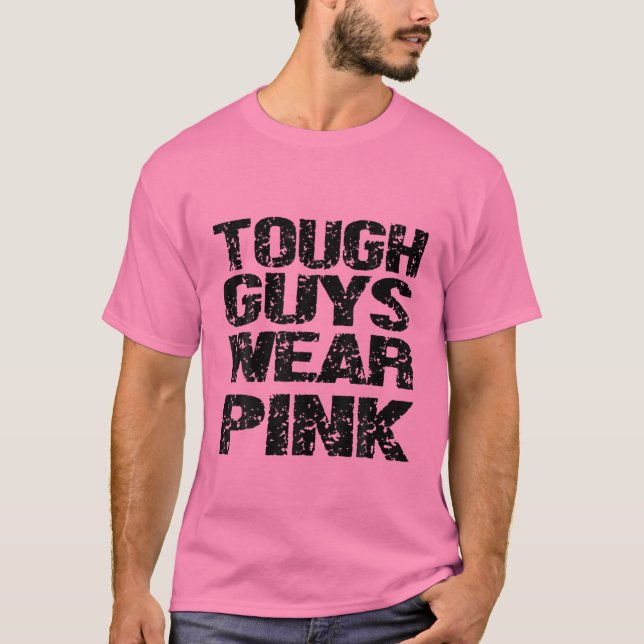 Harte Typ tragen rosa Mammakarzinom T-Shirt (Vorderseite)