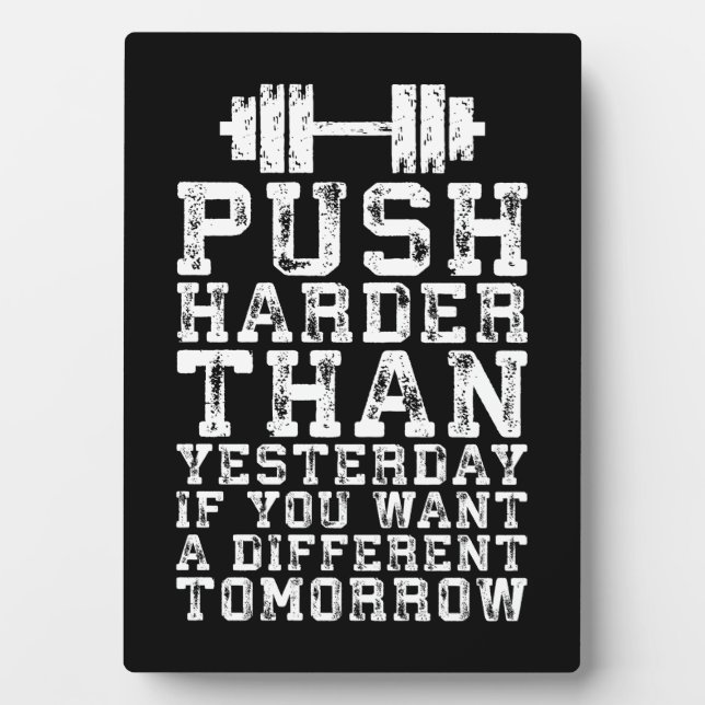 Harter als gestern - Workout Motivierend Fotoplatte (Vorderseite)
