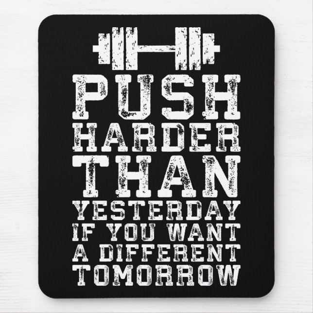 Harter als gestern - Workout Motivierend Mousepad (Vorne)