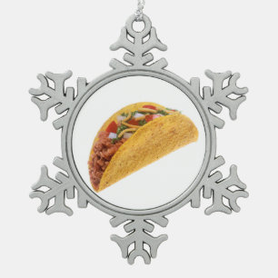 Harter MuschelTaco Schneeflocken Zinn-Ornament