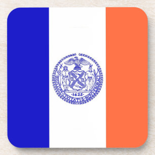 Harter PlastikUntersetzer mit Flagge von New York Getränkeuntersetzer