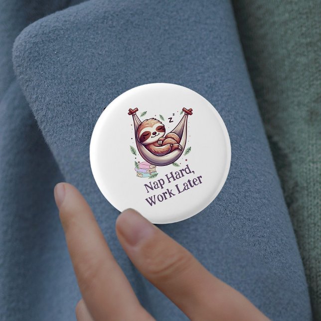 Hartes Nickerchen Faultier Button (Von Creator hochgeladen)