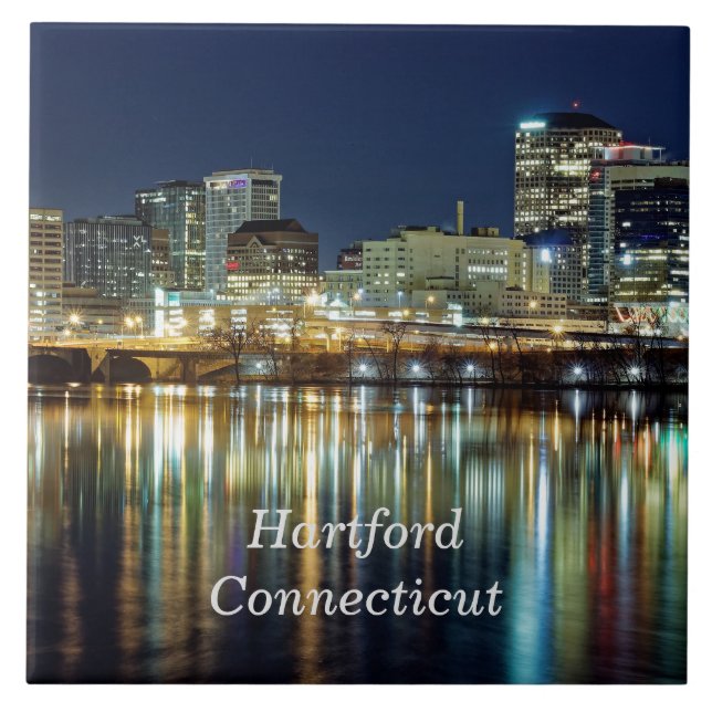 Hartford, Connecticut als Stadtbild Fliese (Vorderseite)