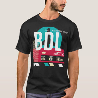 Hartford Connecticut BDL Airport Code Gepäckmarke T-Shirt