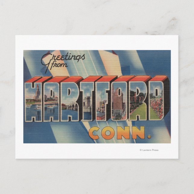 Hartford, Connecticut - Großbuchstaben - Szenen 2 Postkarte (Vorderseite)