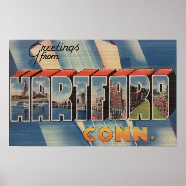 Hartford, Connecticut - Großbuchstaben - Szenen 4 Poster (Vorne)