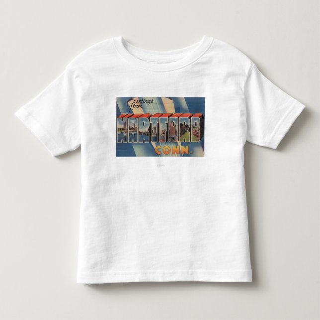 Hartford, Connecticut - große Buchstabe-Szenen 2 Kleinkind T-shirt (Vorderseite)