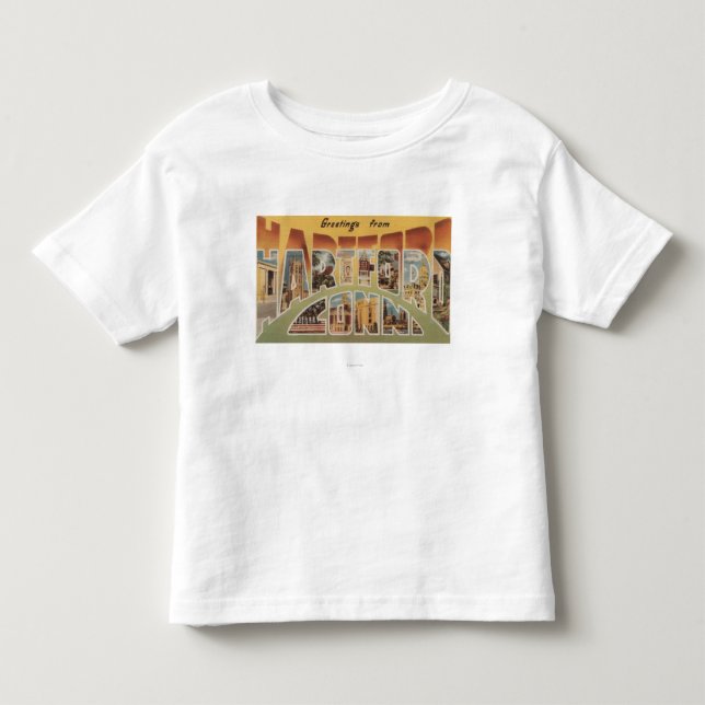 Hartford, Connecticut - große Buchstabe-Szenen 3 Kleinkind T-shirt (Vorderseite)