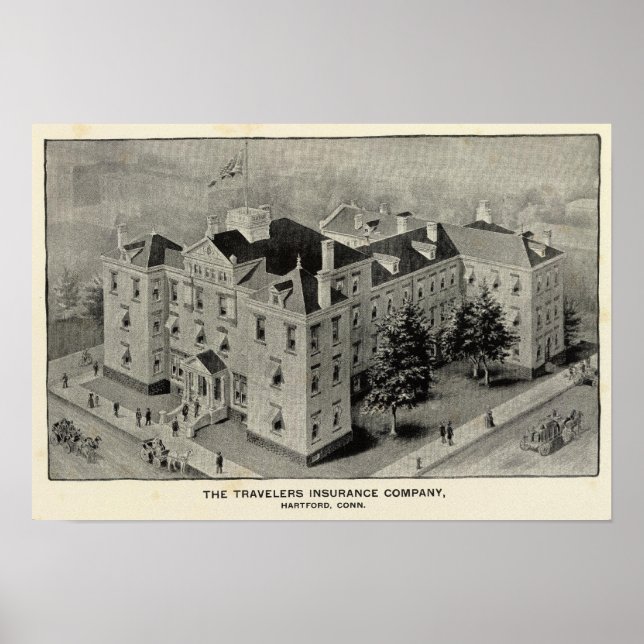 Hartford Connecticut Illustration Poster (Vorne)