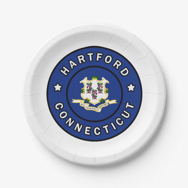 Hartford Connecticut Pappteller (Vorderseite)