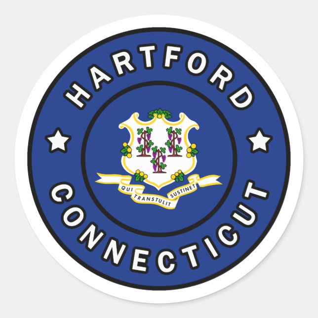 Hartford Connecticut Runder Aufkleber (Vorderseite)