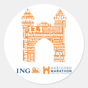 Hartford Halbmarathon: Arch Runder Aufkleber
