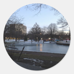 Hartford Postcard - Bushnell Park Runder Aufkleber