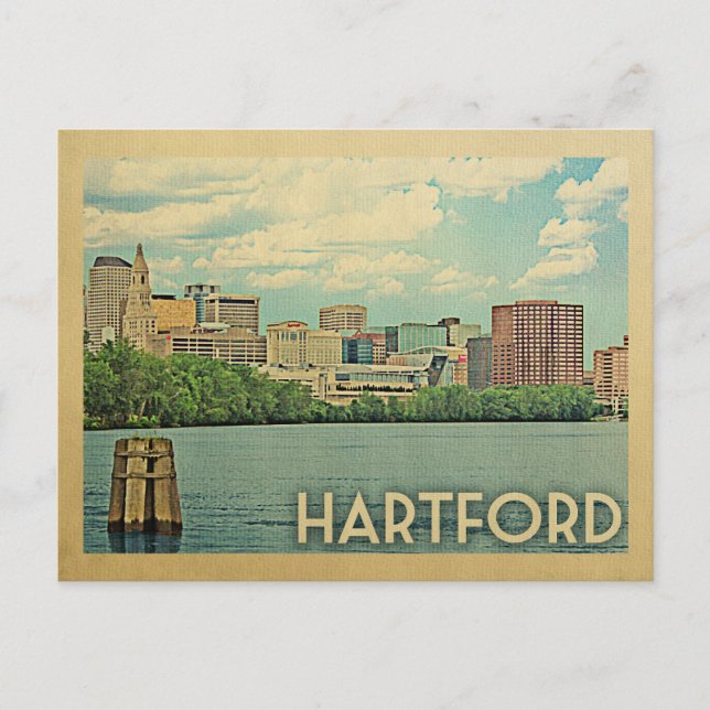 Hartford Postcard Connecticut Vintage Travel Postkarte (Vorderseite)