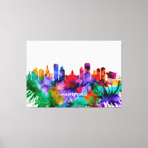 Hartford Skyline Leinwanddruck