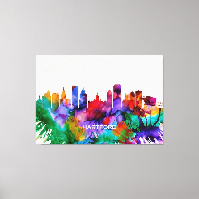 Hartford Skyline Leinwanddruck (Vorderseite)