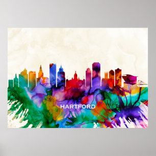 Hartford Skyline Poster