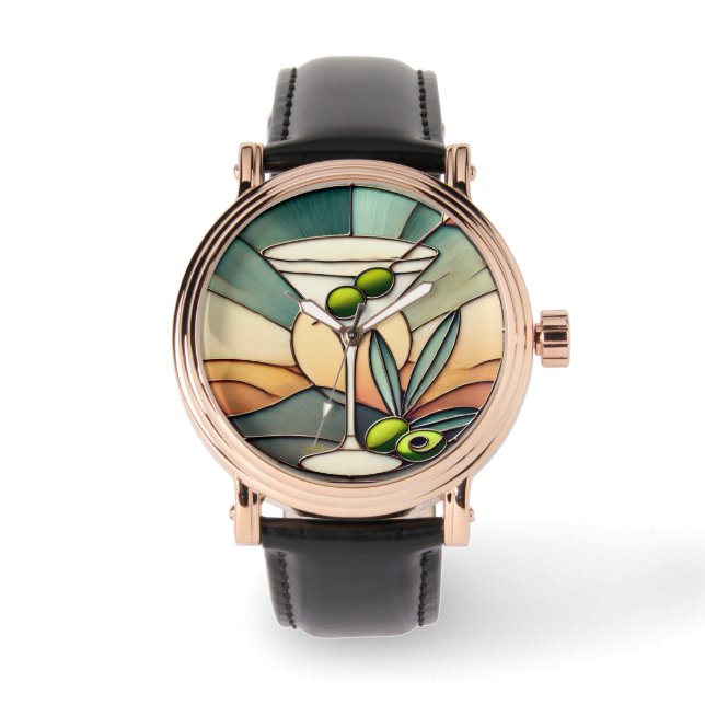Hartglas 2 Mezquita Martini Armbanduhr (Vorderseite)