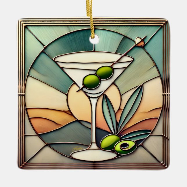 Hartglas 2 Mezquita Martini Keramikornament (Vorderseite)