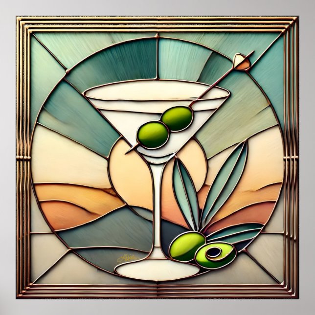Hartglas 2 Mezquita Martini Poster (Vorne)