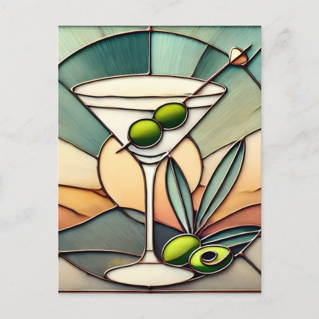 Hartglas 2 Mezquita Martini Postkarte (Vorderseite)