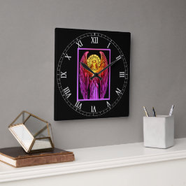 Hartglas Angel Acrylwand Uhr