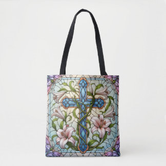 Hartglas-Blumenkreuz Tasche