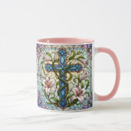 Hartglas-Blumenkreuz Tasse