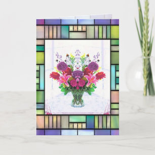 Hartglas Bouquet-Karte Feiertagskarte
