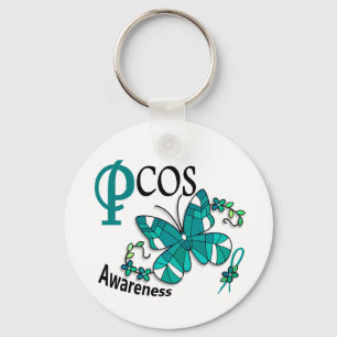 Hartglas Butterfly 2 PCOS Schlüsselanhänger